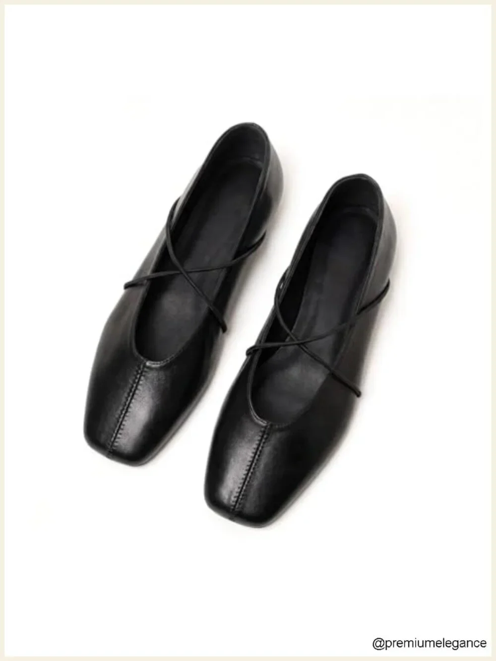 Ballet Flats Square Toe Criss Cross Strap Comfortable Dress Shoes for Office